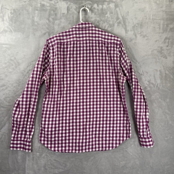 Burberry Brit Shirt men's Large Button Up Plaid Purple Long Sleeve 100% Cotton - Picture 13 of 13